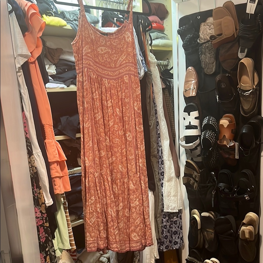 Aqua Paisley Midi Dress